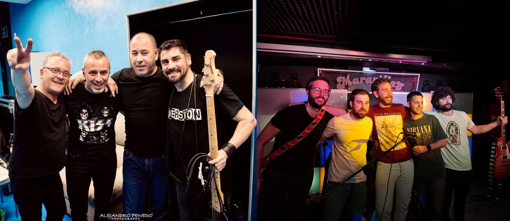 Fotografías de los grupos Aversión y Los Vírgenes