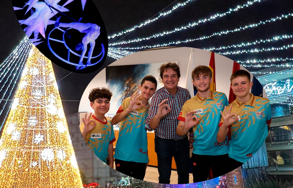 Cartel del encendido de Navidad