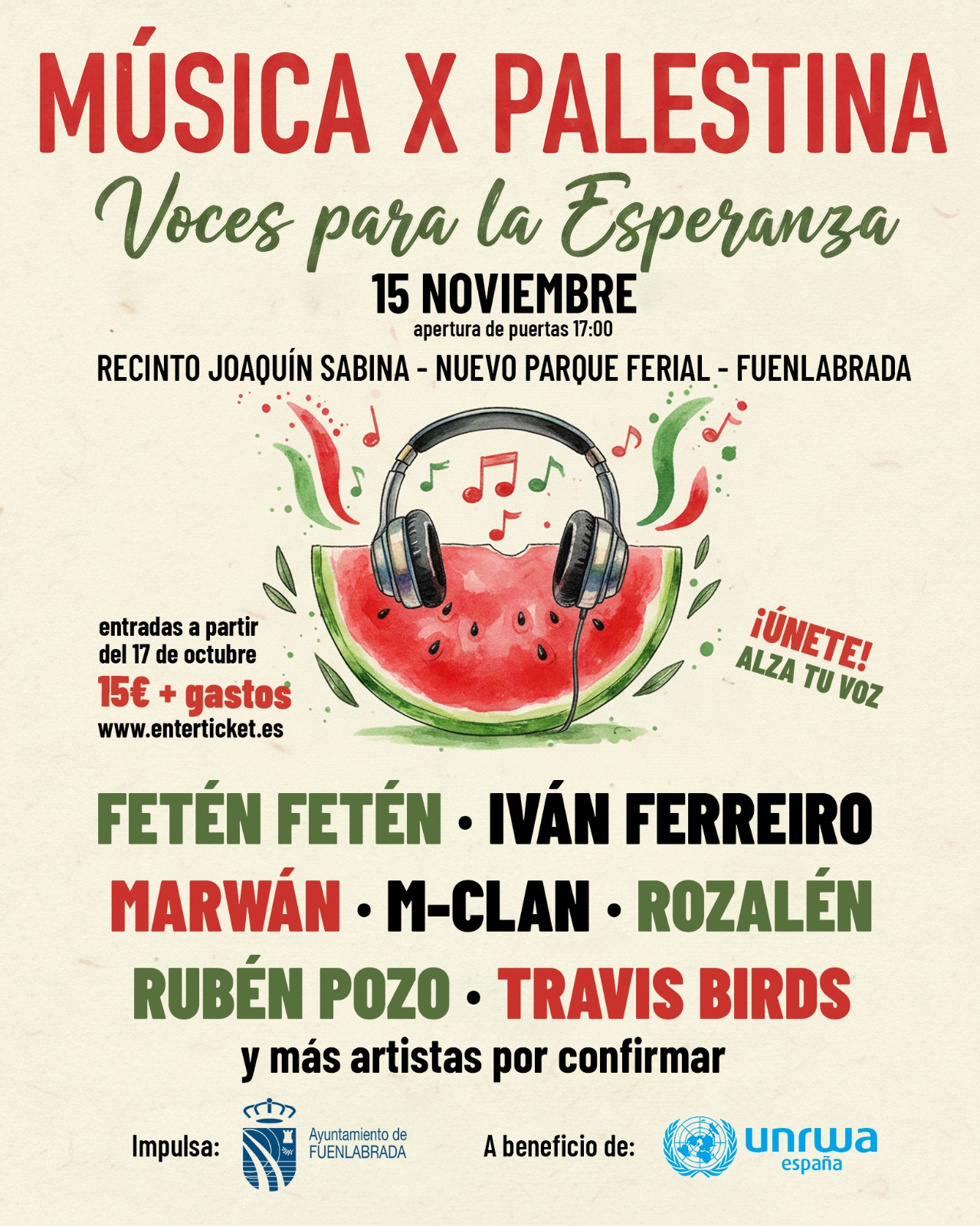 Cartel de Música X Palestina