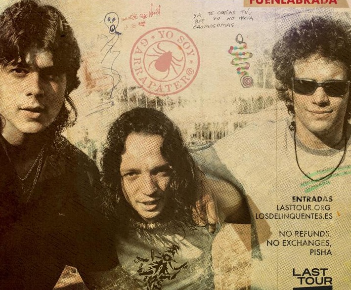 Detalle del cartel con la imagen de Los Delinqüentes