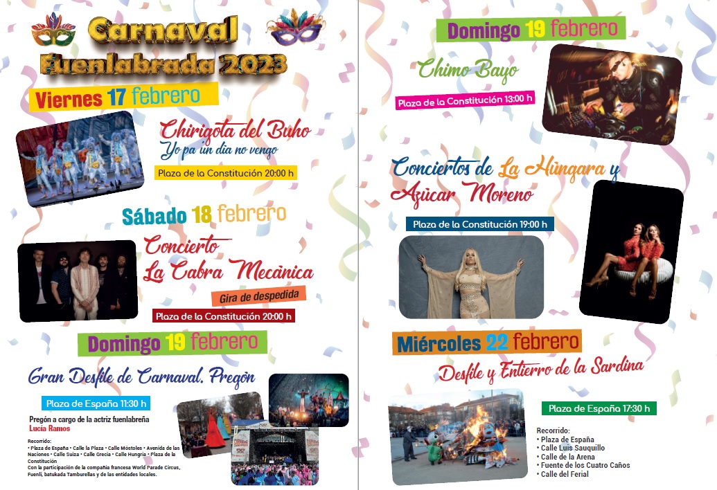 Actividades programadas para el Carnaval de Fuenlabrada