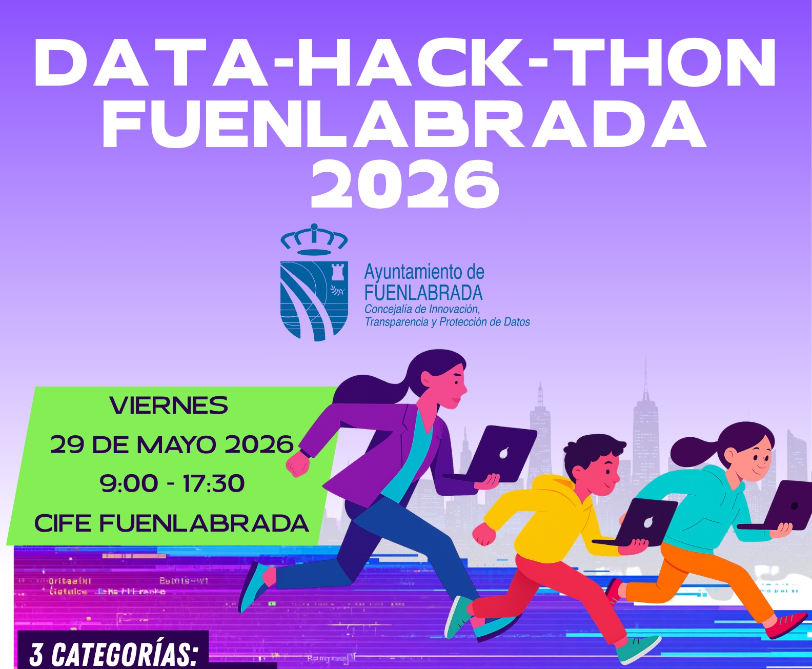 Detalle del cartel del Data-Hack-Thon Fuenlabrada 2026