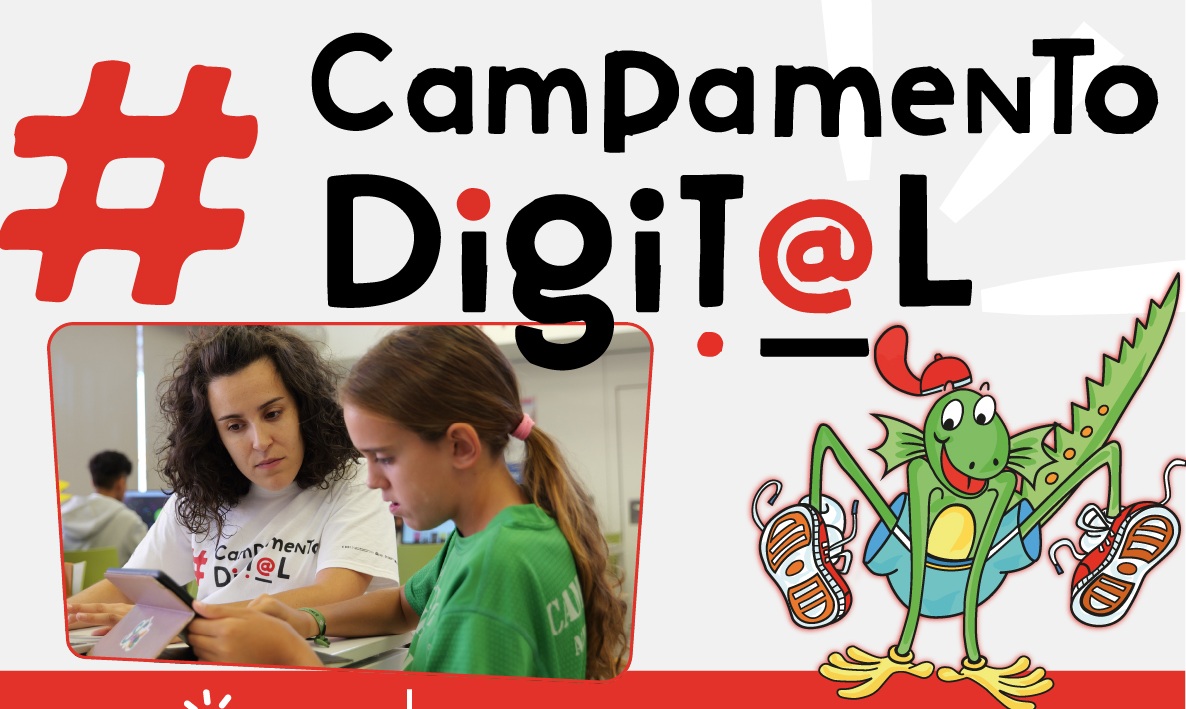 Detalle del cartel del Campamento Digital