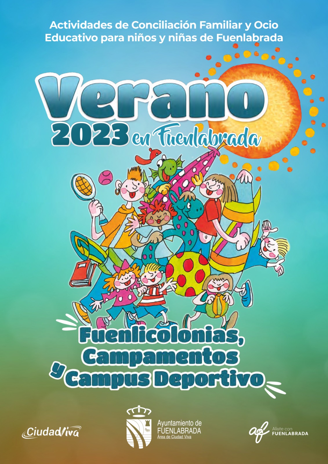 Portada del folleto de fuenlicolonias y campamentos 23