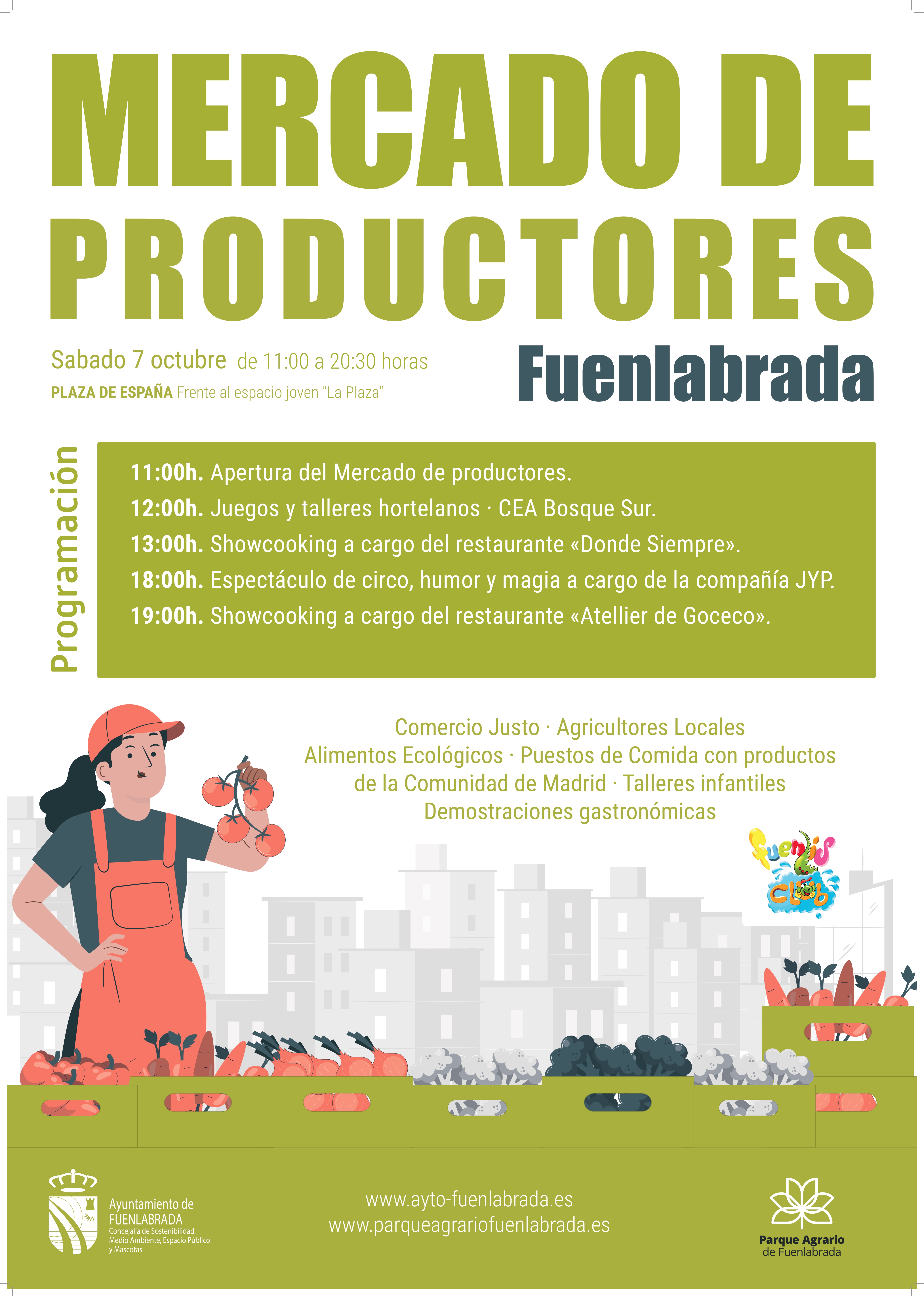 Cartel con programa y horarios