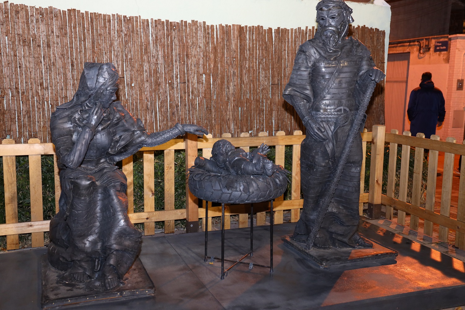 Nacimiento realizado con neumáticos usados