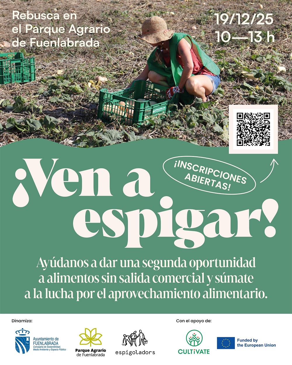 Cartel proyecto espigueo en Fuenlabrada