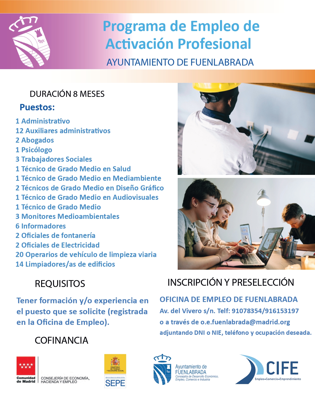 Programa de empleo para contratar a 72 personas desempleadas 04102023