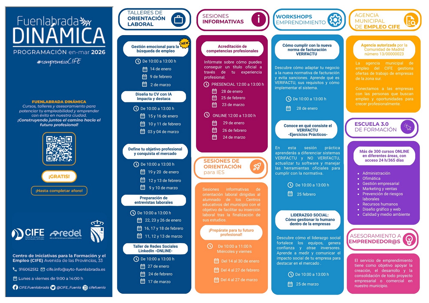 Programación del primer trimestre de 2026 de Fuenlabrada Dinámica