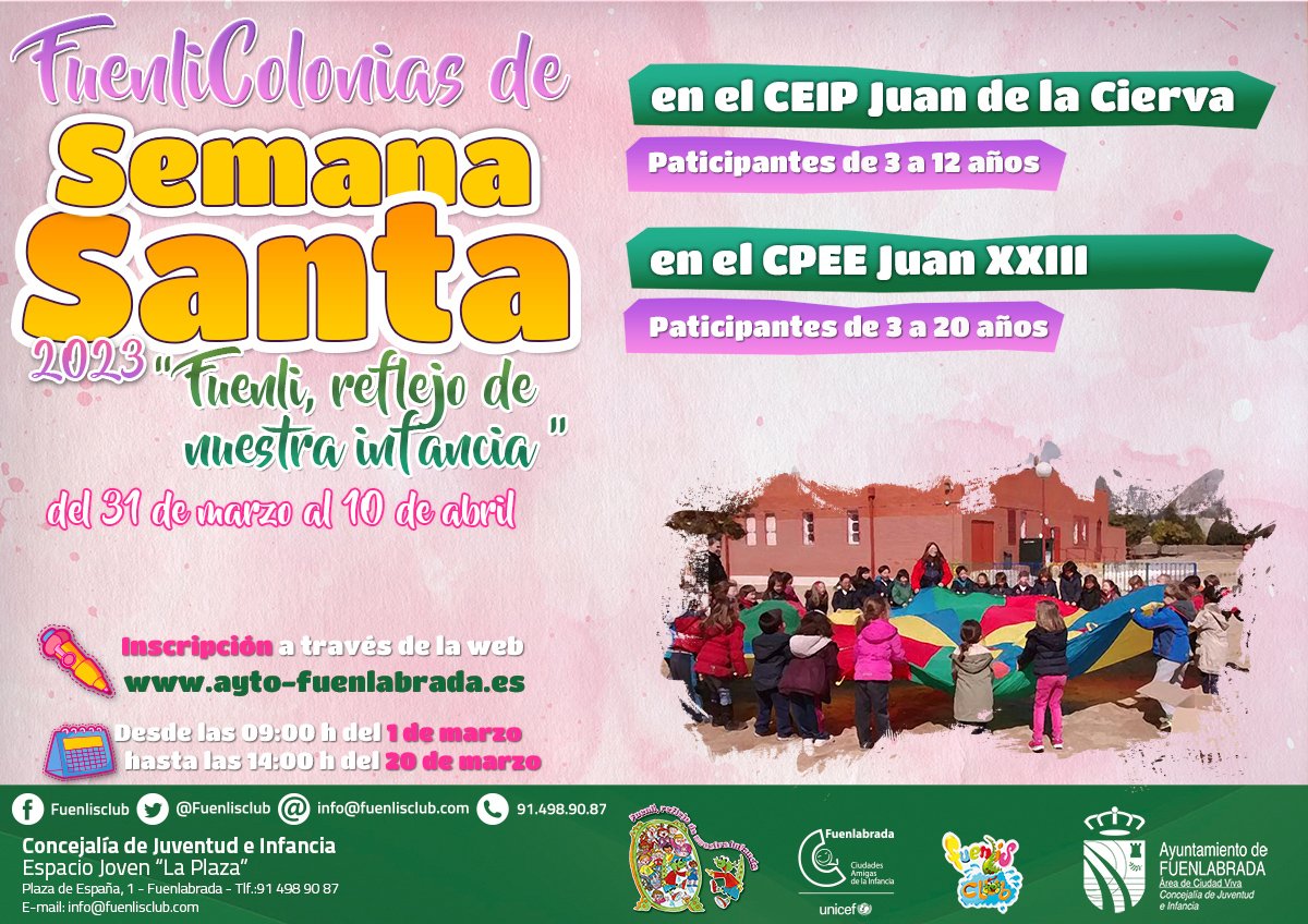 El Ayuntamiento organiza Fuenlicolonias de Semana Santa