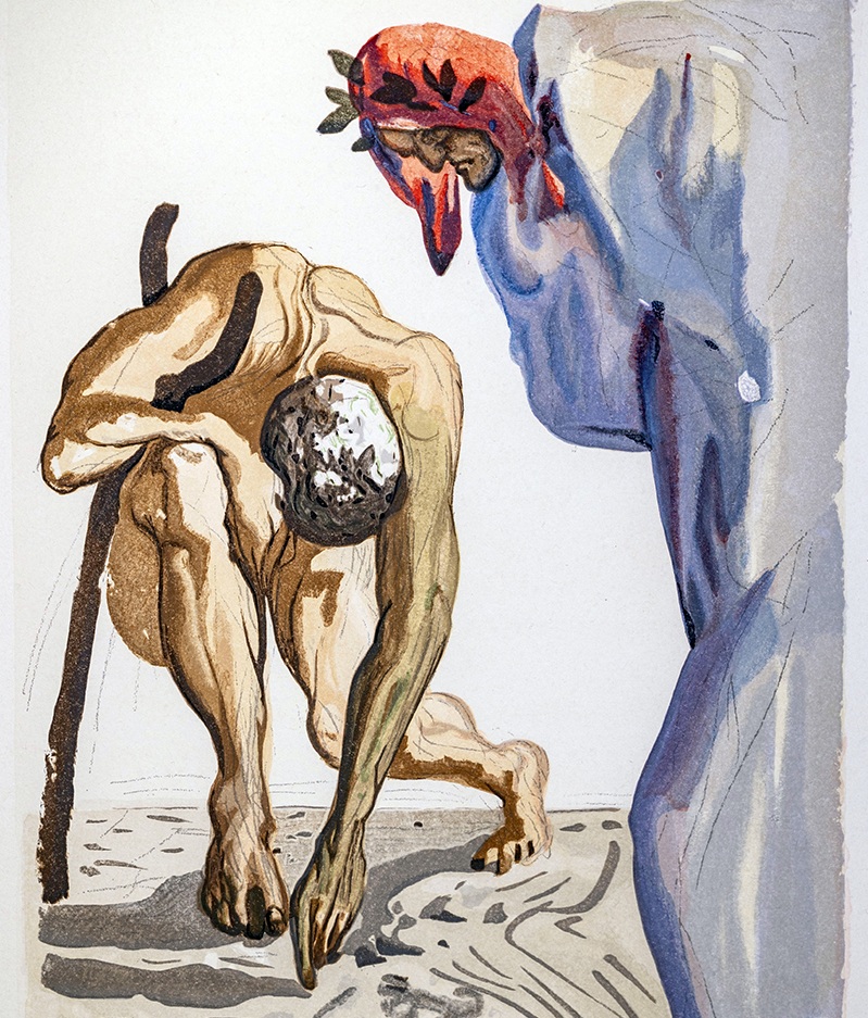 'El purgatorio. Canto 7', xilografía de Salvador Dalí