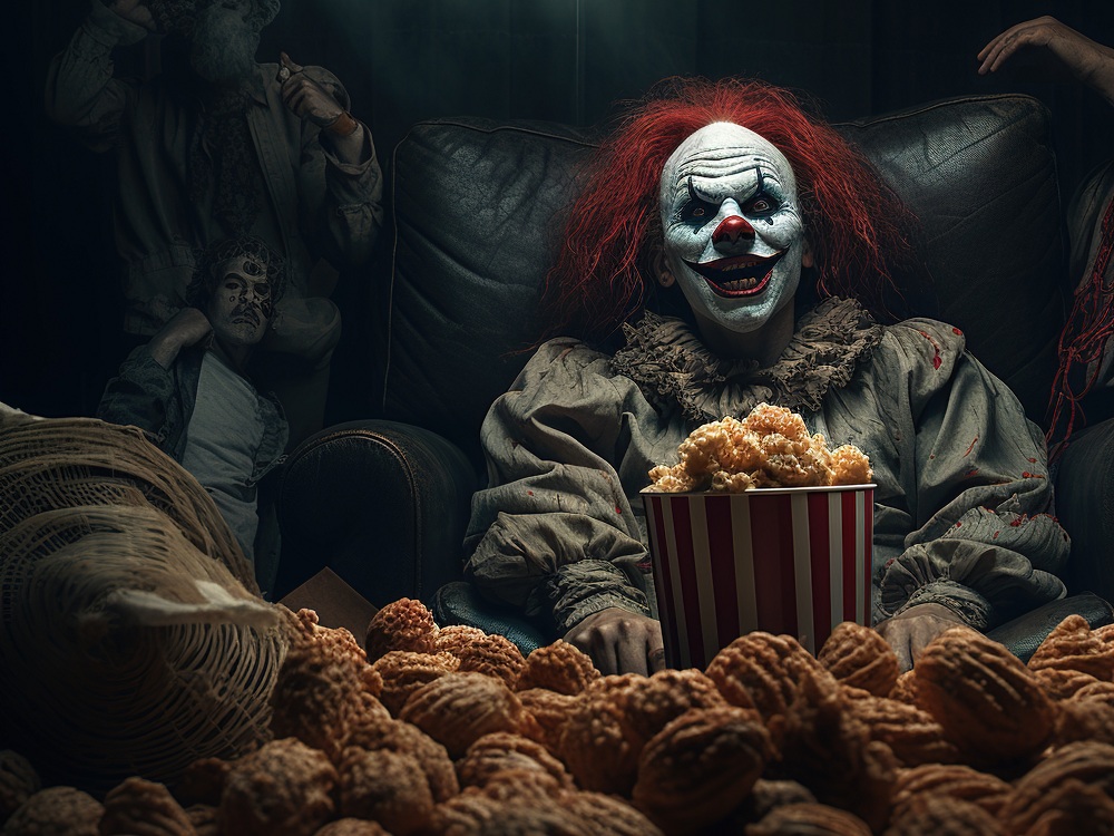 Imagen terrorífica de un payaso