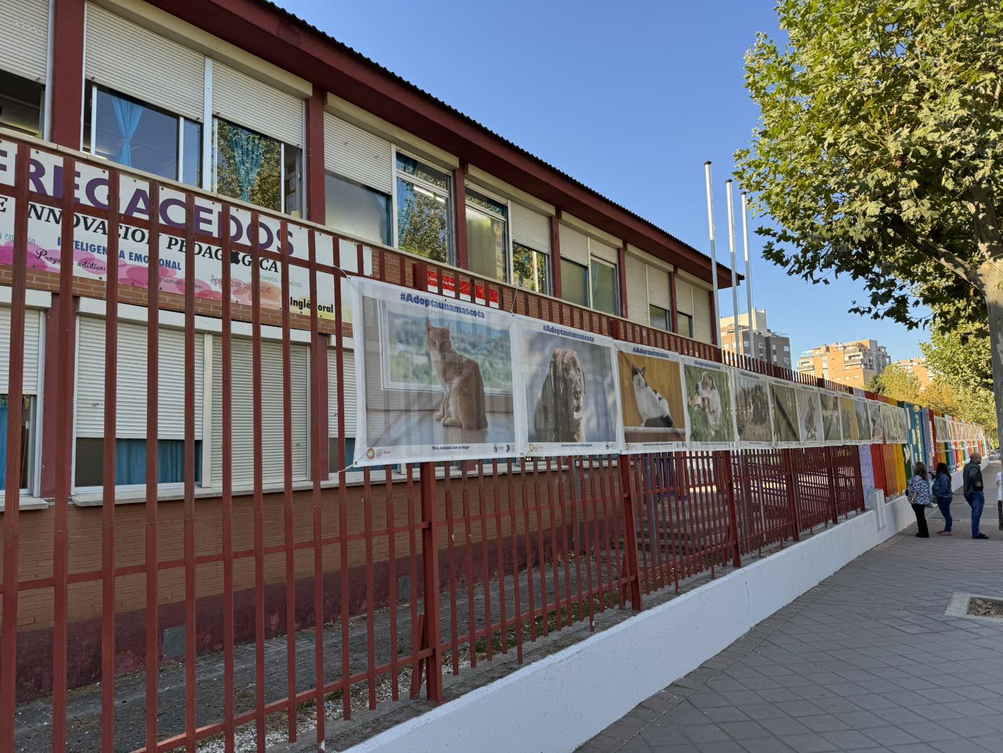 Exposición 'Pelud@s con futuro' en las verjas del CEIP Fregacedos