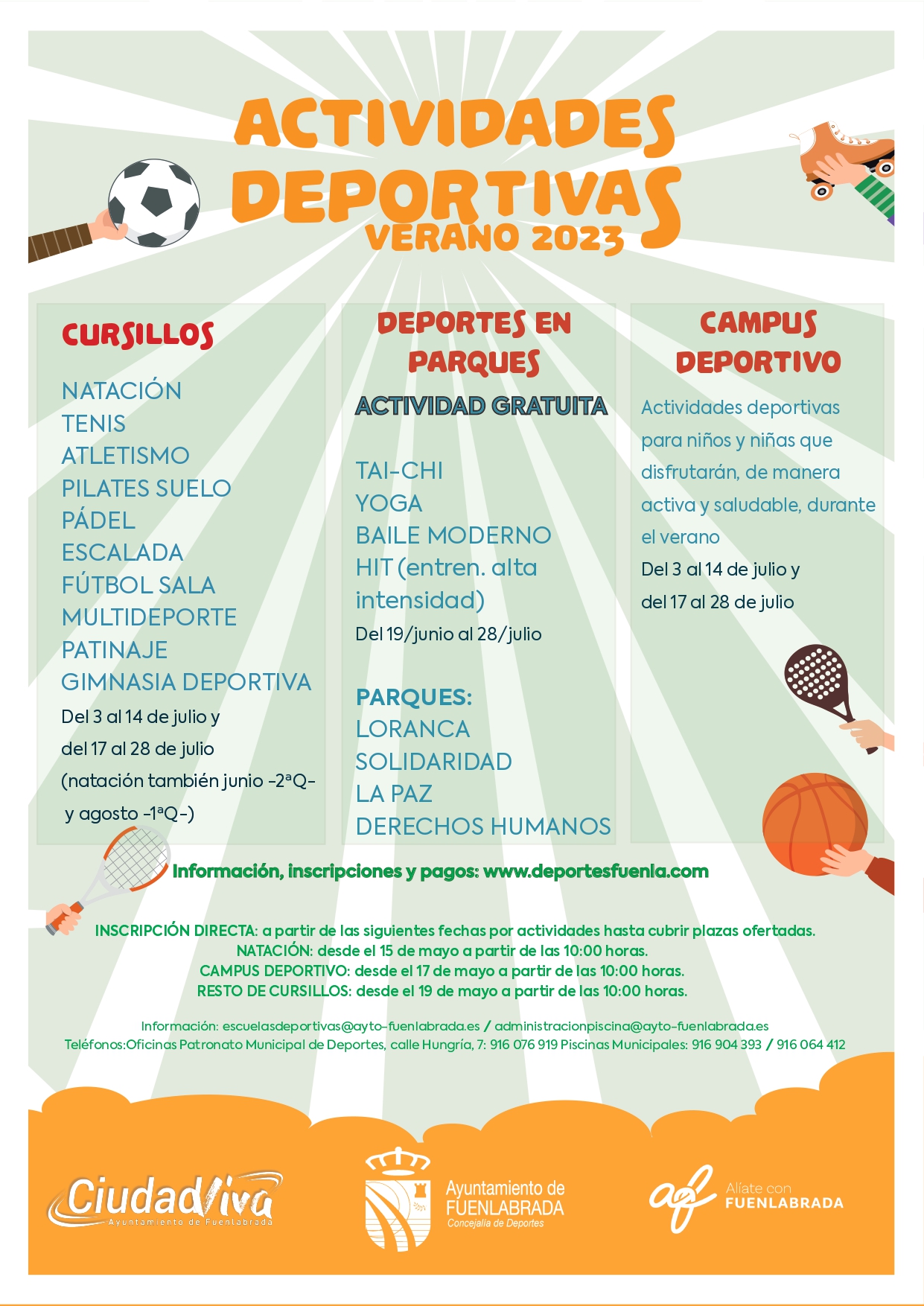 Cartel actividades deportivas verano