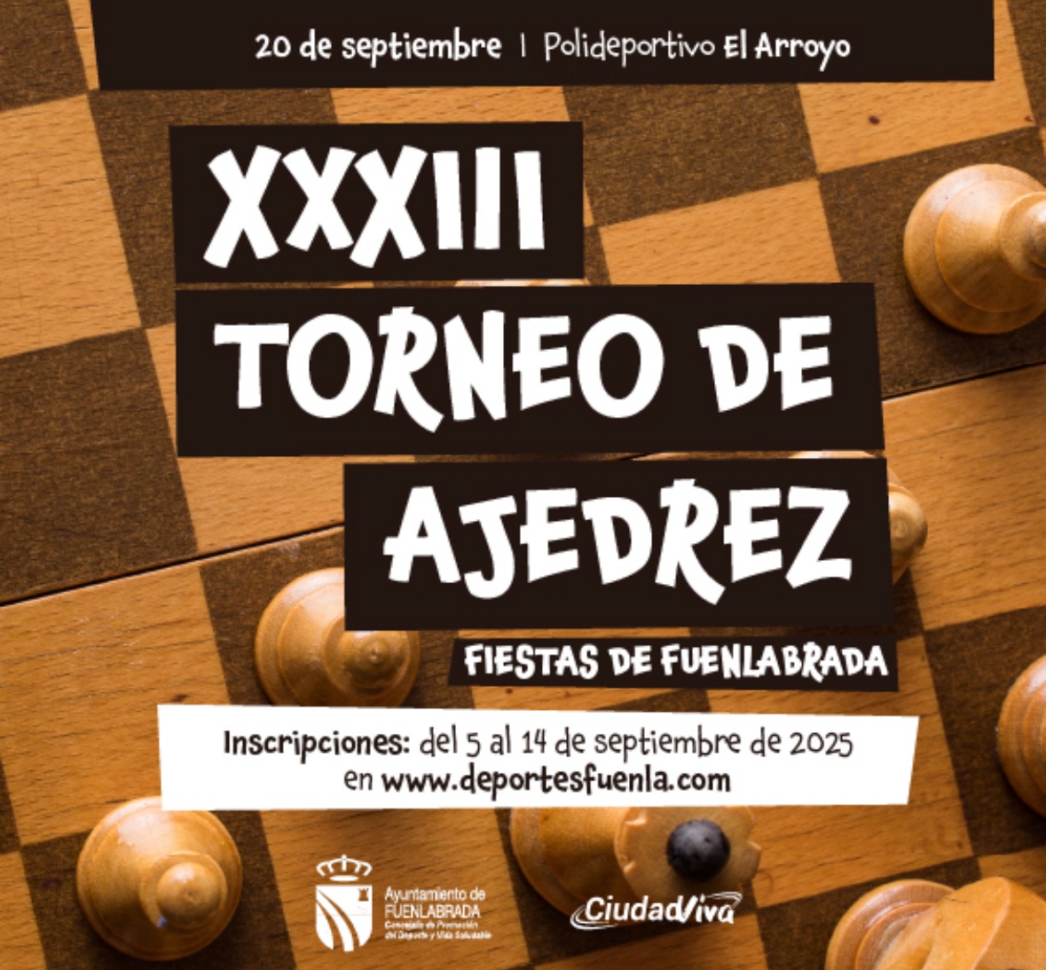 Cartel del Torneo de Ajedrez Fiestas de Fuenlabrada