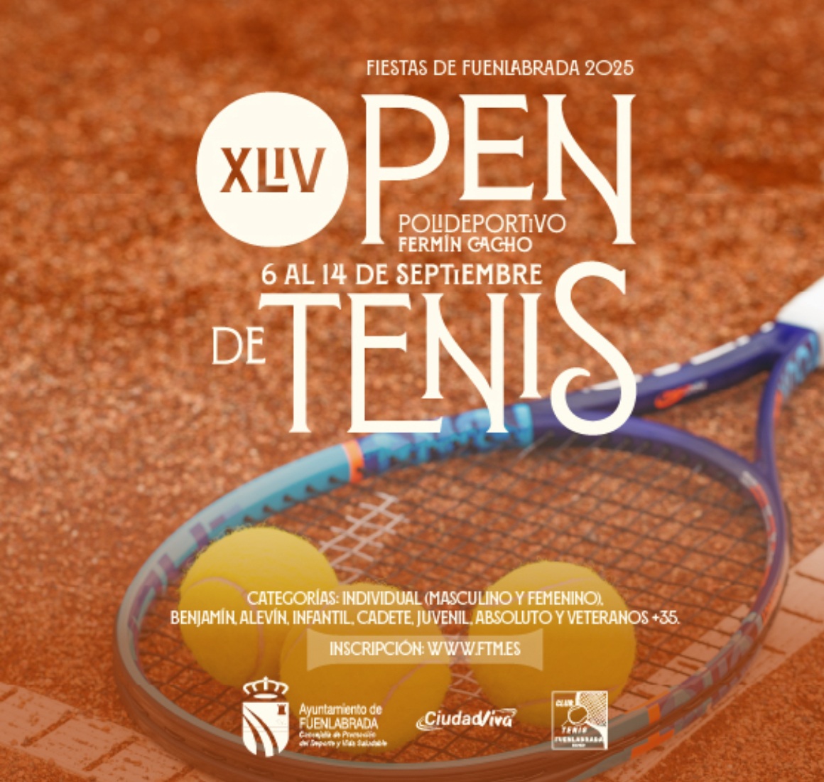 Cartel del Torneo de Tenis de Fiestas Fuenlabrada