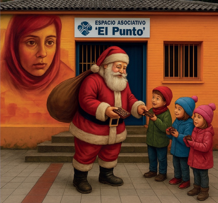 Papá Noel con niños