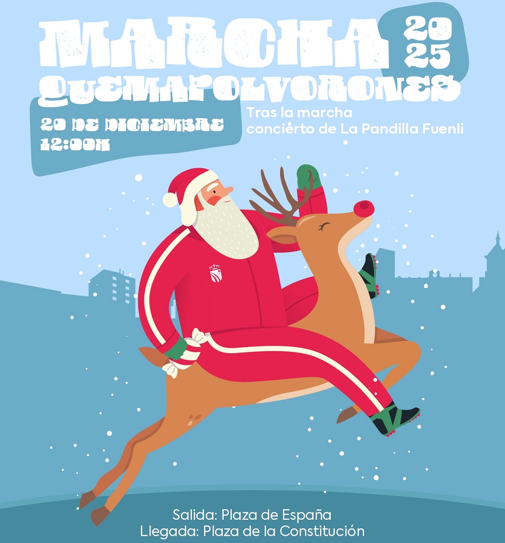 Papá Noel sobre un reno