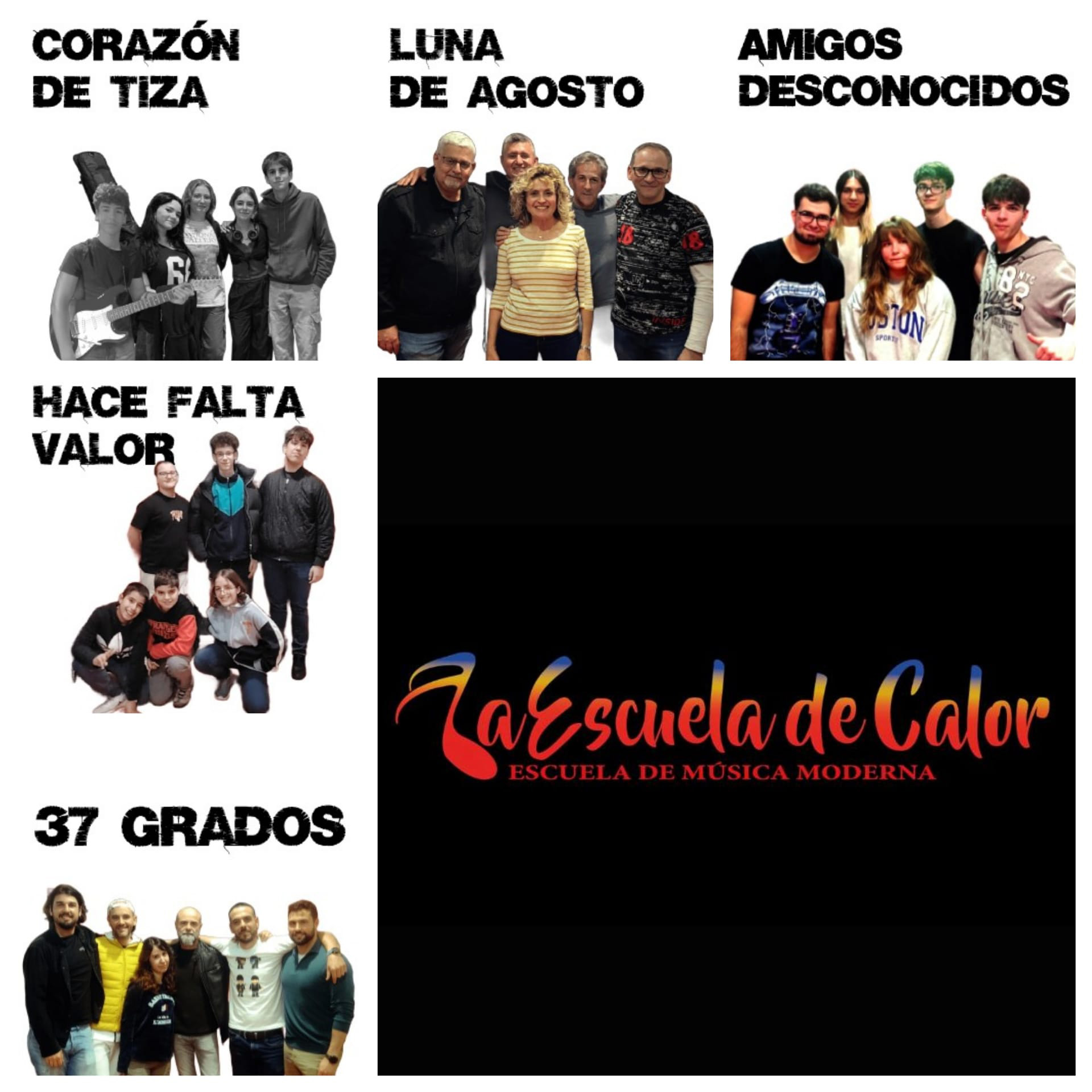 Fotografías de los grupos de La Escuela de Calor