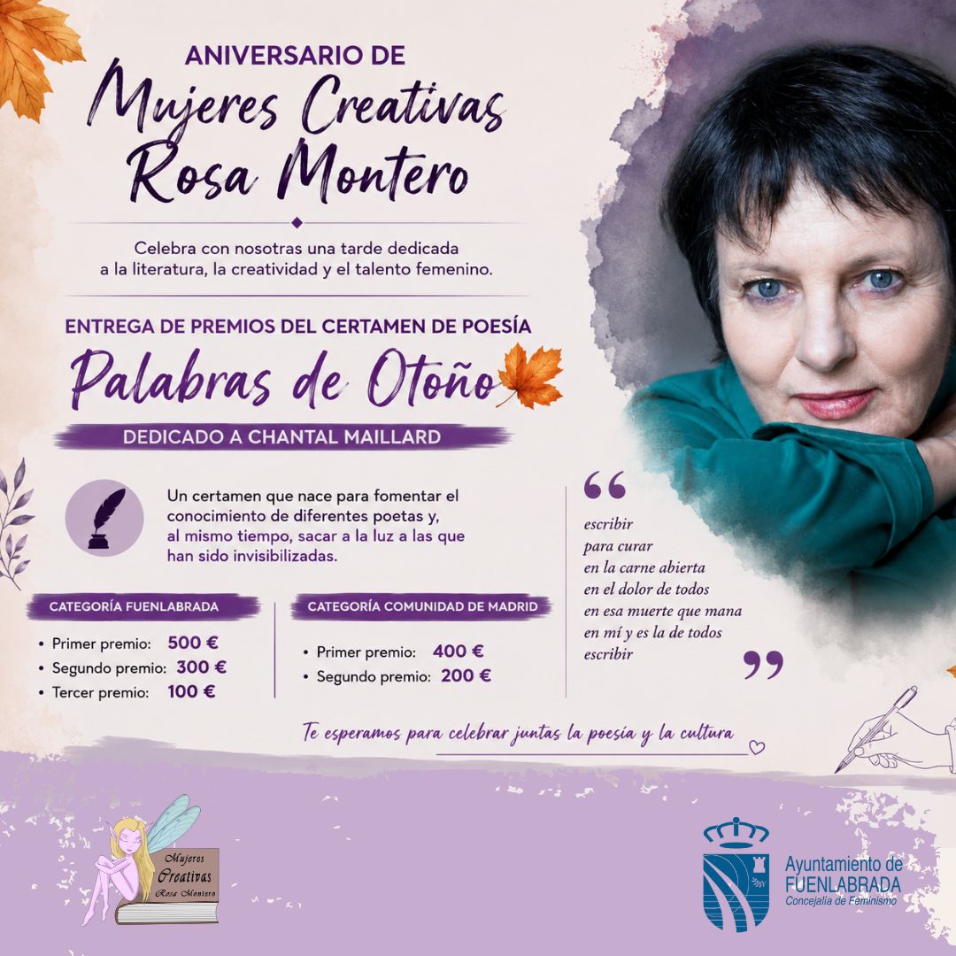 Aniversario Mujeres Creativas Rosa Montero y Entrega Premios Palabras de Otono