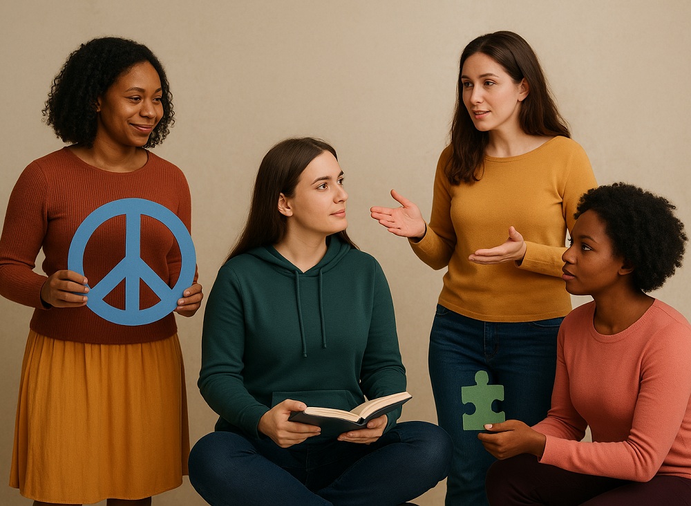 Grupo de mujeres conversando