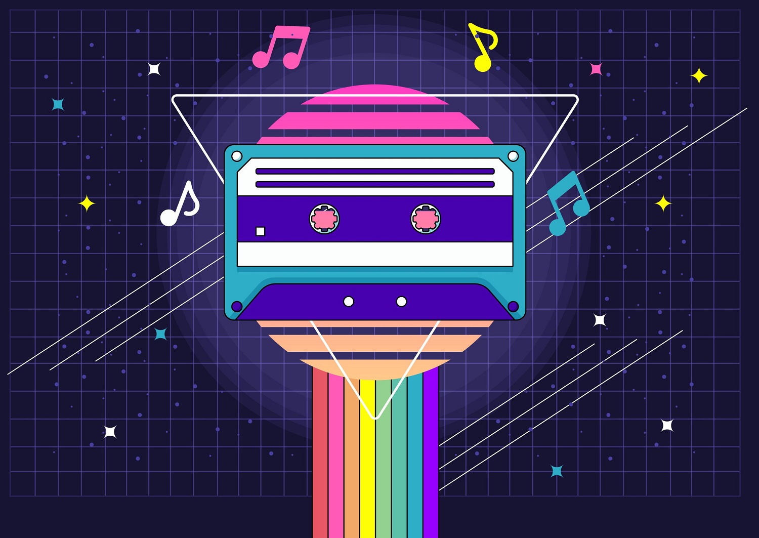 Ilustración de una cinta de radiocasete