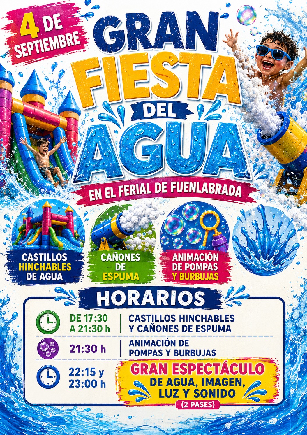Cartel con horarios