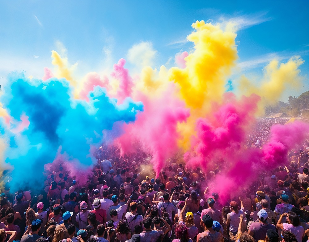 Imagen de una fiesta Holi
