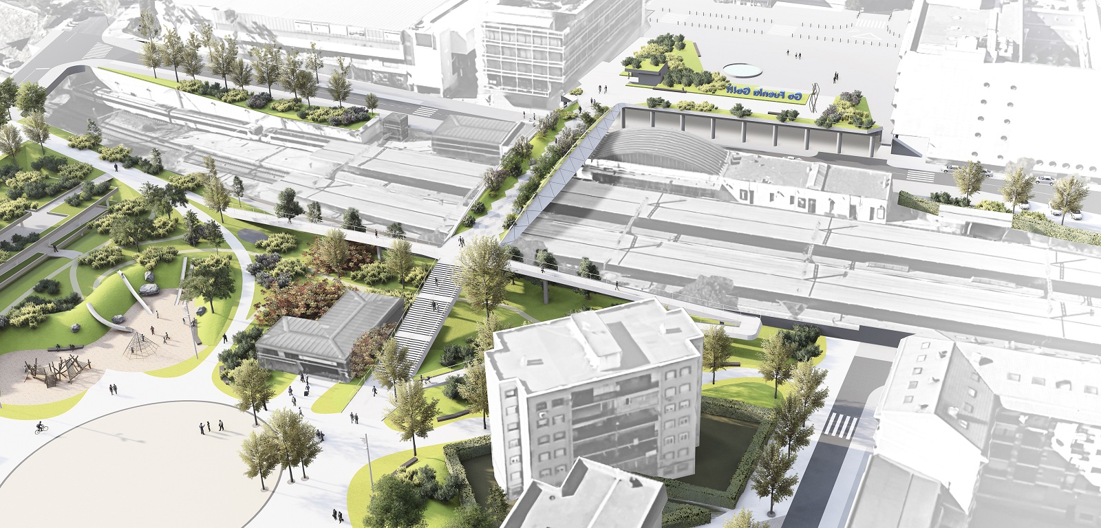 Infografía del proyecto de la pasarela sobre la plaza de la Constitución