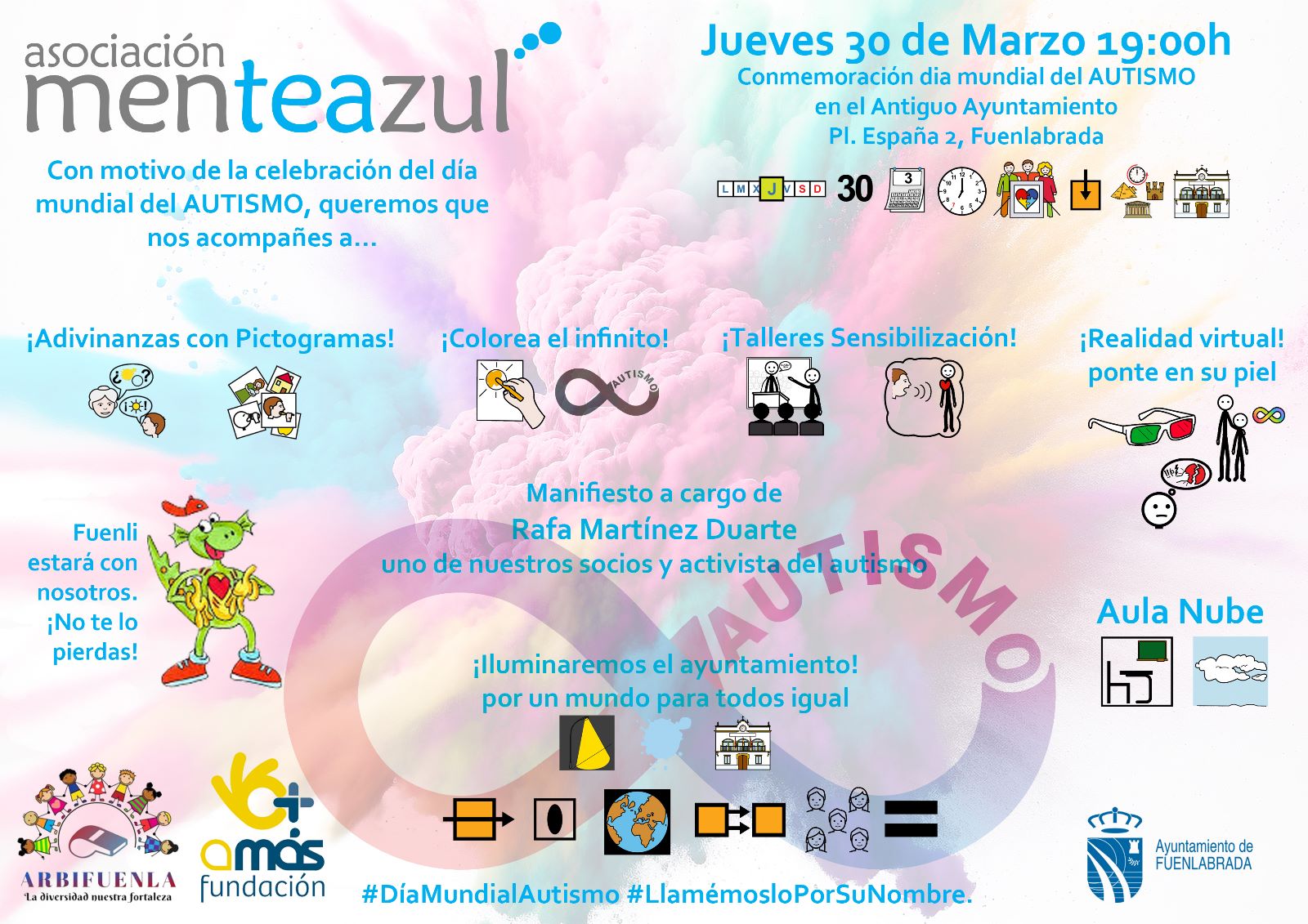 Cartel con la programación del Día Mundial de Concienciación sobre el Autismo