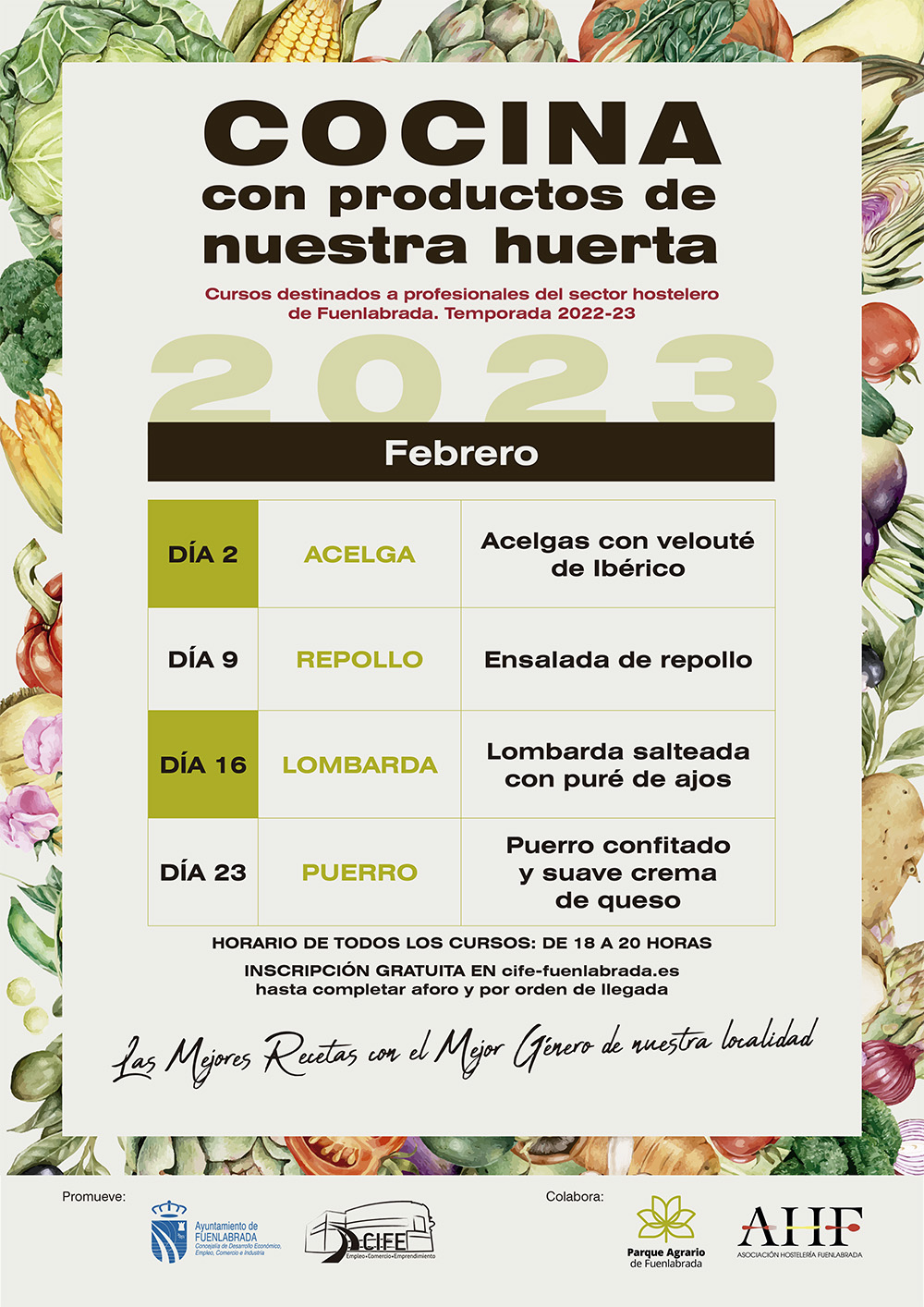 Cartel con el programa del curso