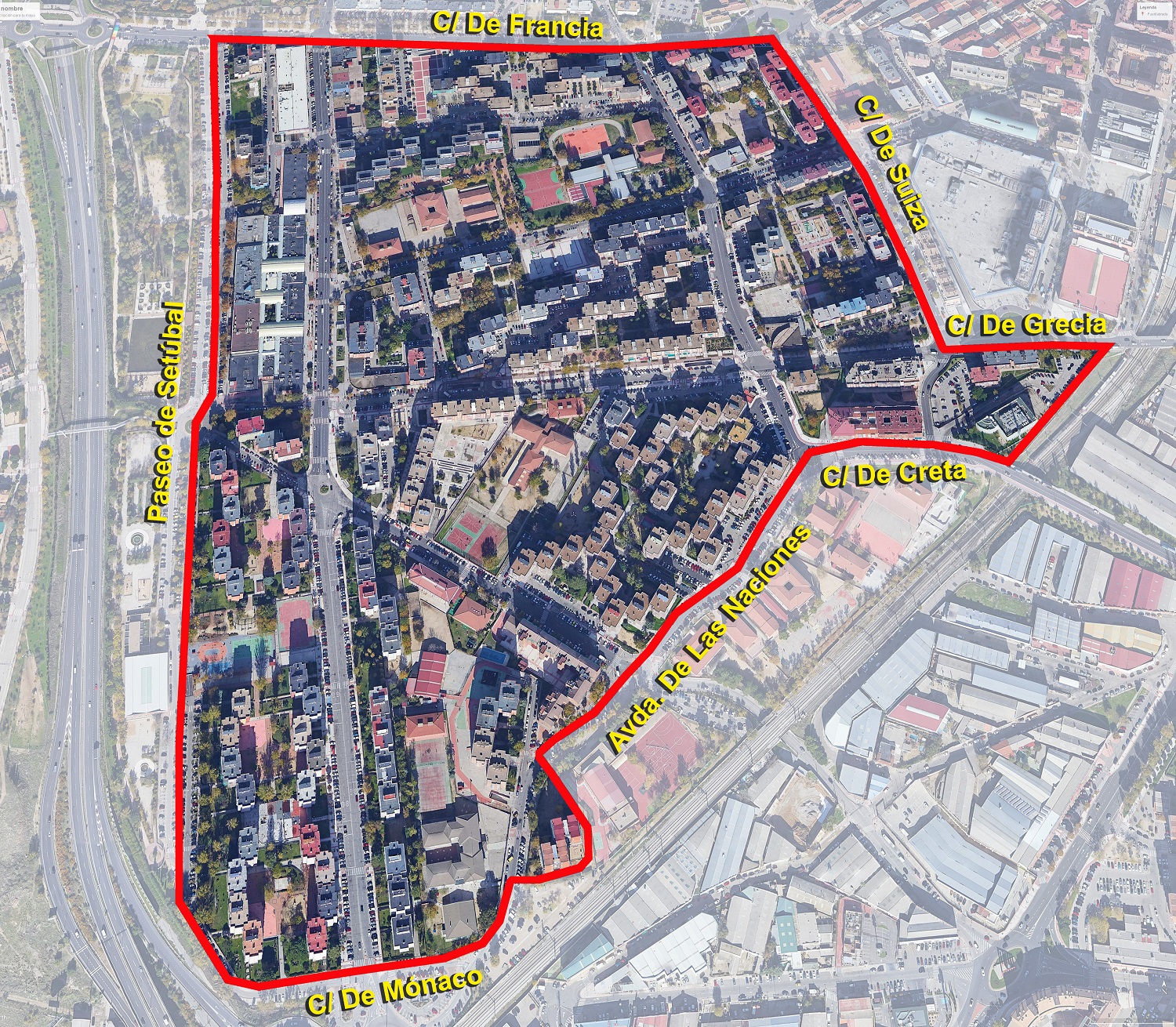 Plano acotado con la zona donde se realizarán las rehabilitaciones