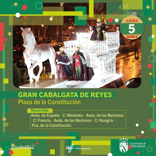 Cartel anunciando la Cabalgata de Reyes