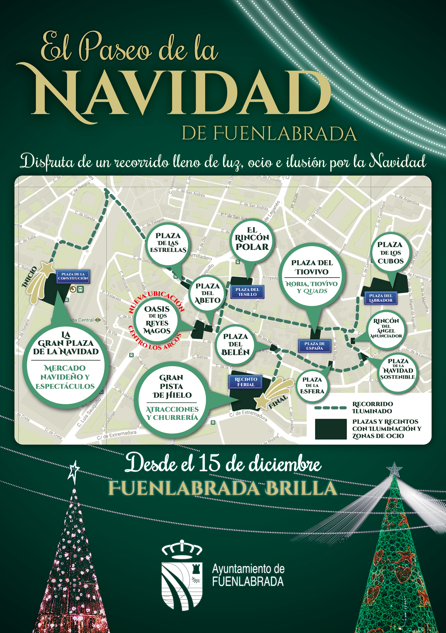 Cartel con el plano del Paseo de la Navidad