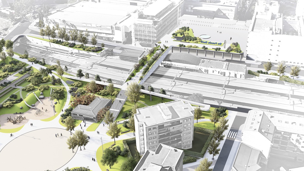 Infografía del proyecto de la pasarela sobre la plaza de la Constitución