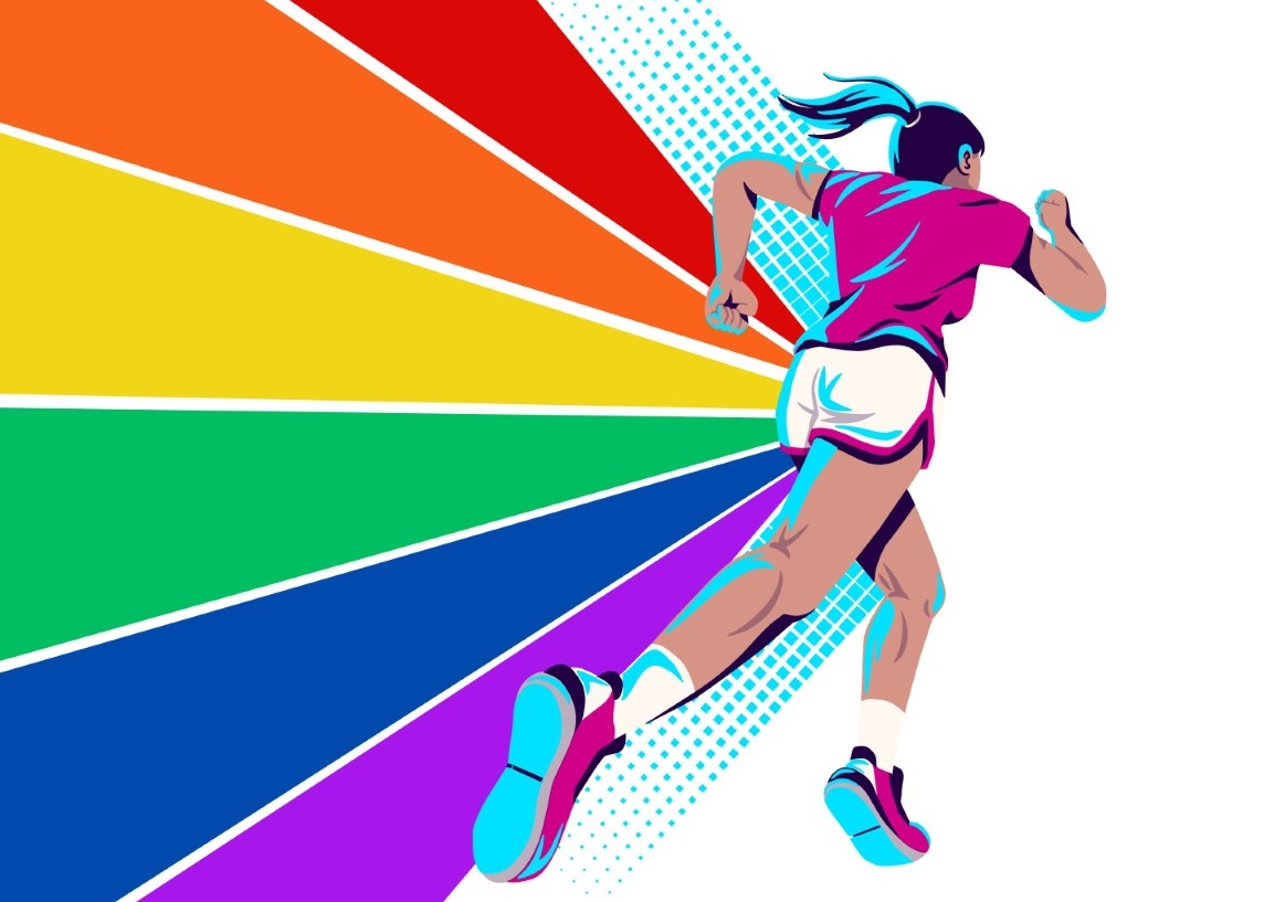Detalle del cartel de la Milla contra la LGTBIfobia