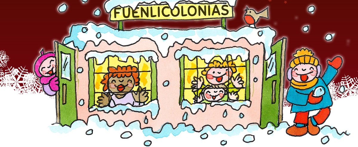 Detalle del cartel de las Fuenlicolonias de Navidad