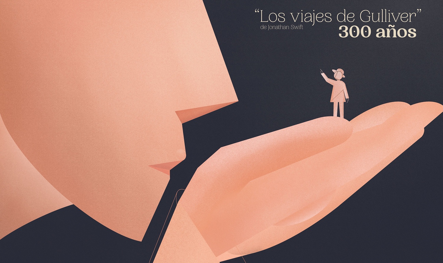 Detalle del cartel de la Feria del Libro dedicado a los 300 años de 'Los viajes de Gulliver'