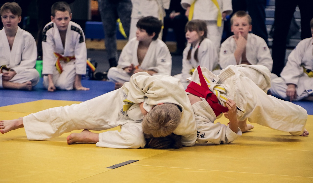 Judocas sobre el tatami. Imagen de Markus en Pixabay