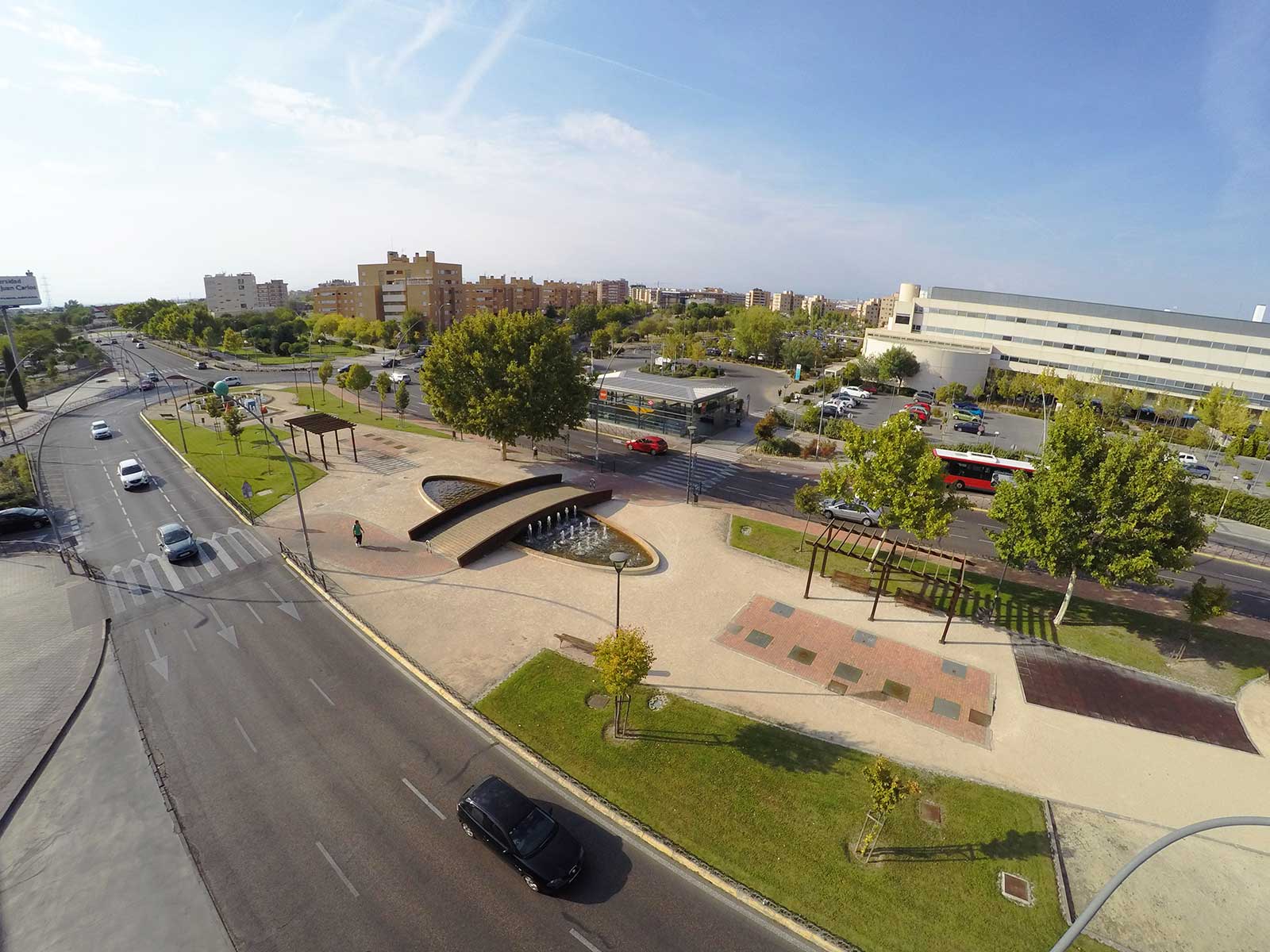 Imagen aérea de la zona Hospital-Universidad