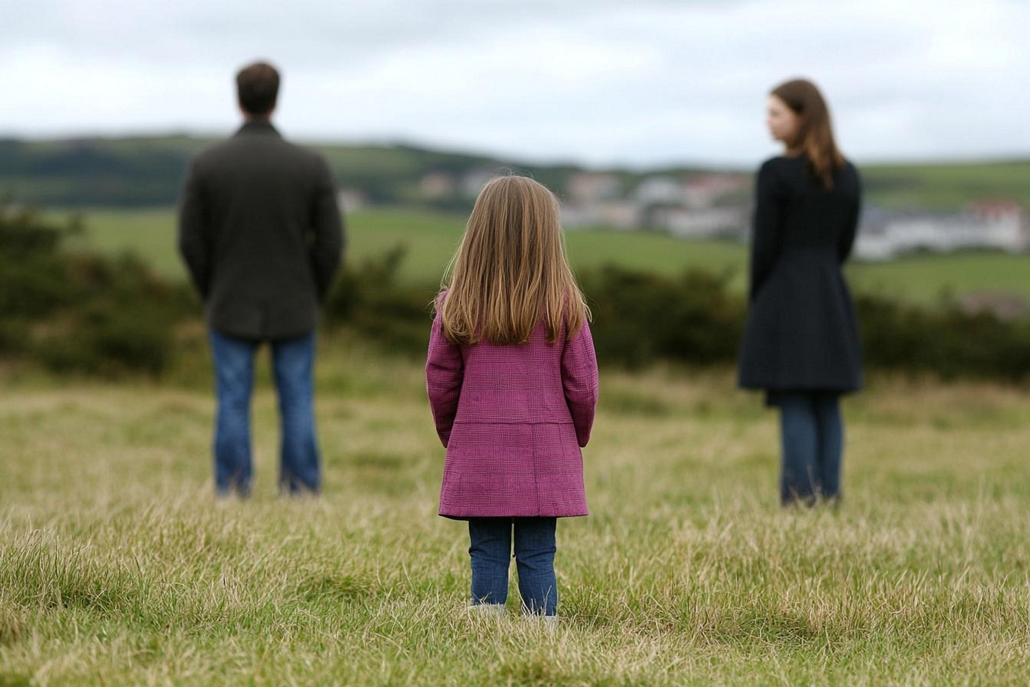 Una pareja y su hija entre ambos